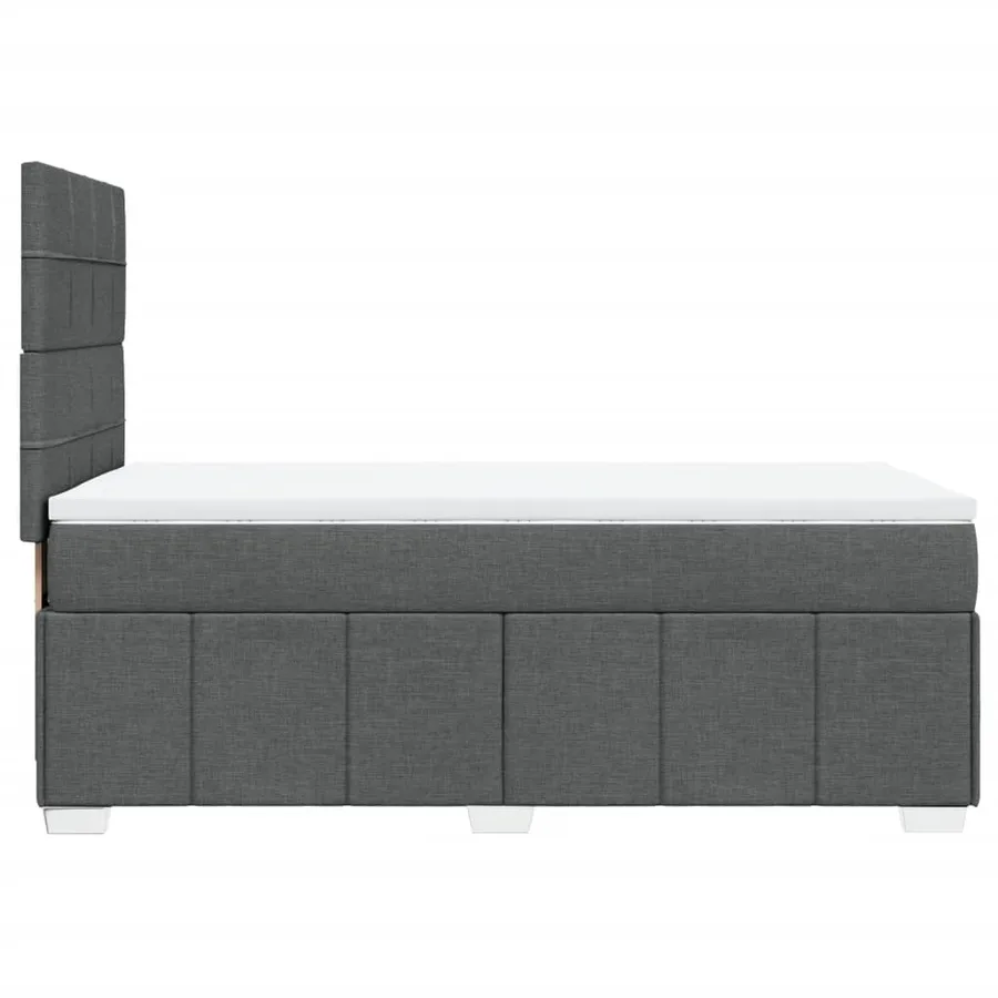 Sommier à lattes de lit avec matelas Gris foncé 90x200 cm Tissu - 5
