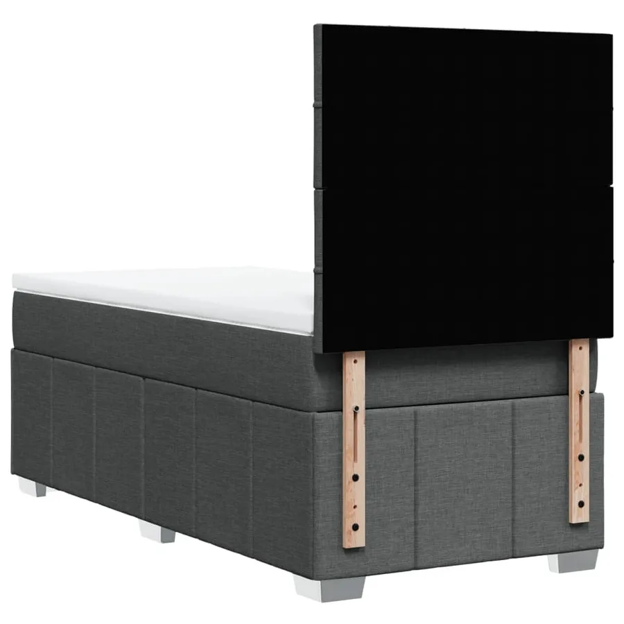 Sommier à lattes de lit avec matelas Gris foncé 90x200 cm Tissu - 6