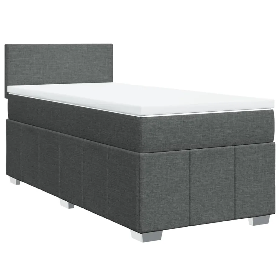 Sommier à lattes de lit avec matelas Gris foncé 90x200 cm Tissu - 3
