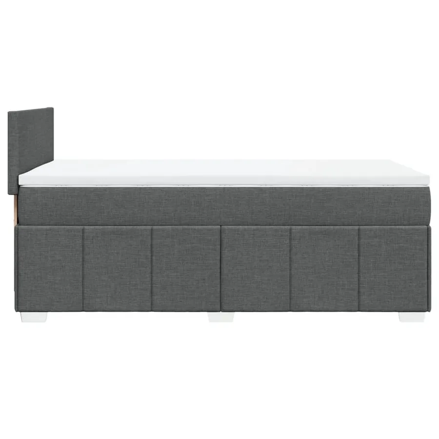 Sommier à lattes de lit avec matelas Gris foncé 90x200 cm Tissu - 7