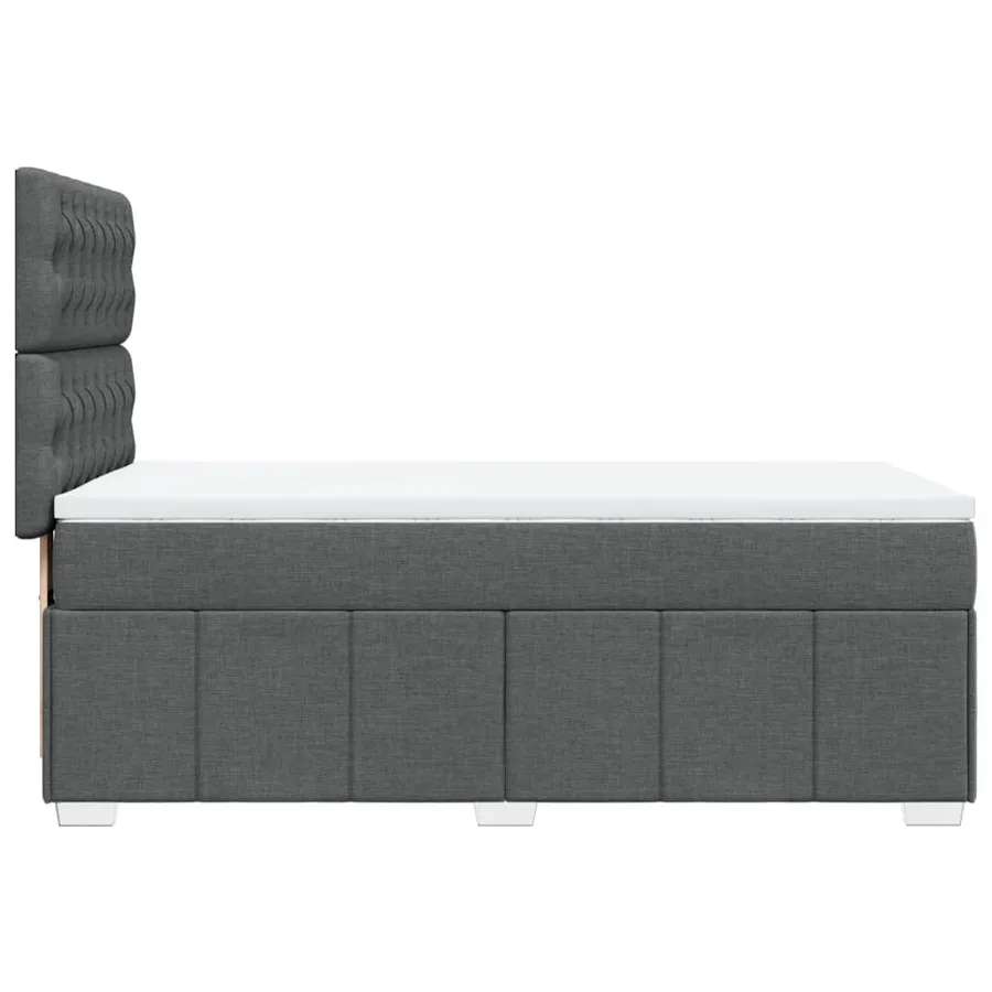 Sommier à lattes de lit avec matelas Gris foncé 90x200 cm Tissu - 5