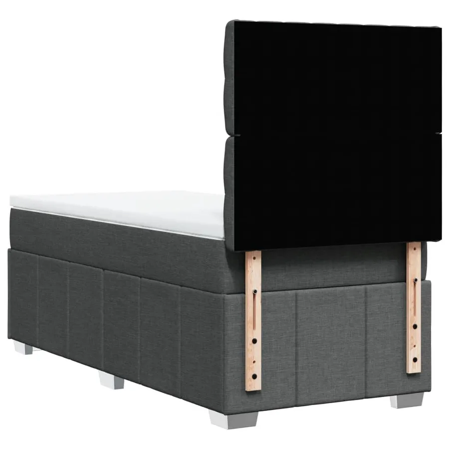Sommier à lattes de lit avec matelas Gris foncé 90x200 cm Tissu - 6