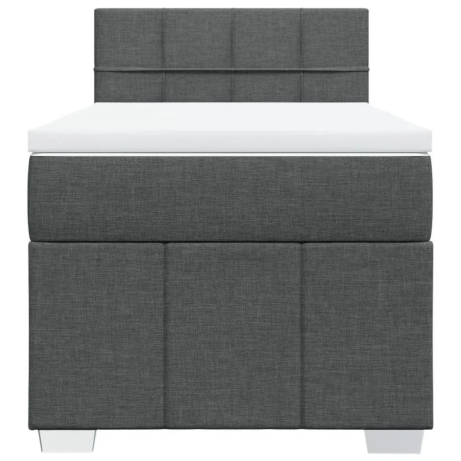 Sommier à lattes de lit avec matelas Gris foncé 100x200cm Tissu - 4