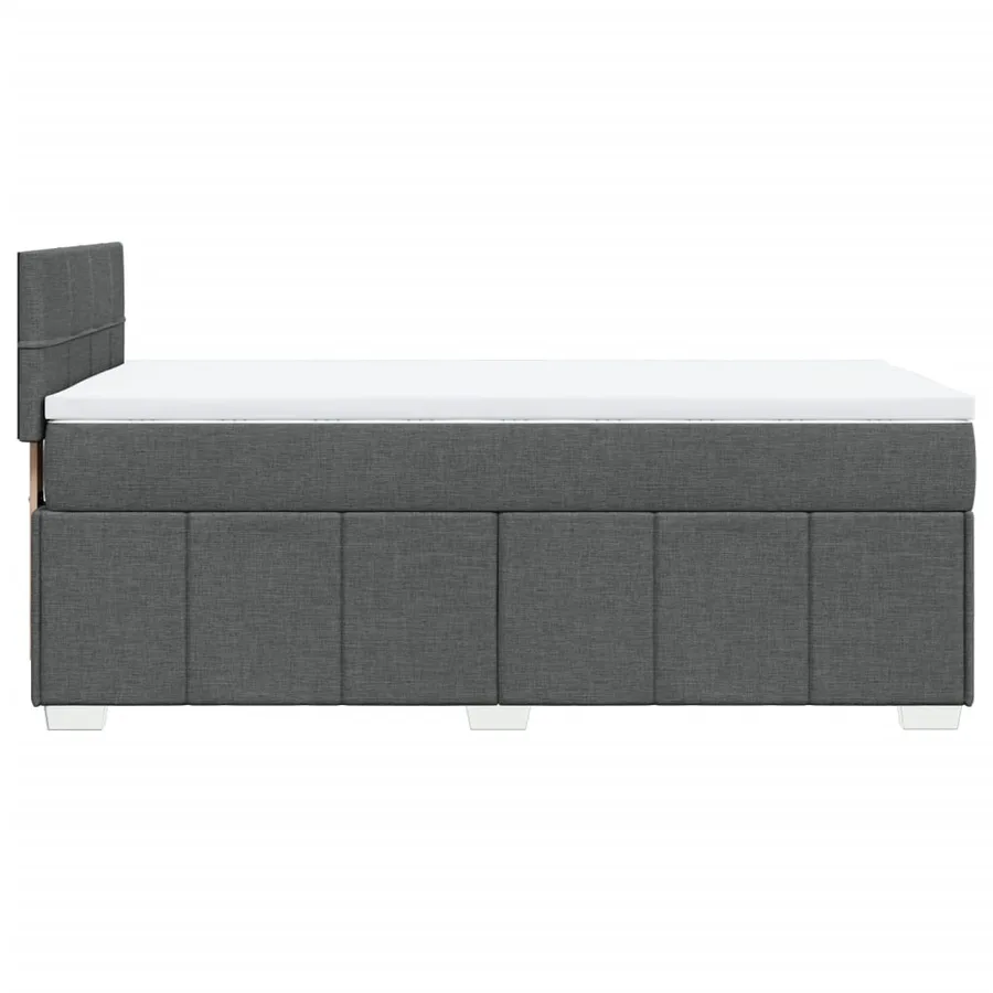 Sommier à lattes de lit avec matelas Gris foncé 100x200cm Tissu - 5