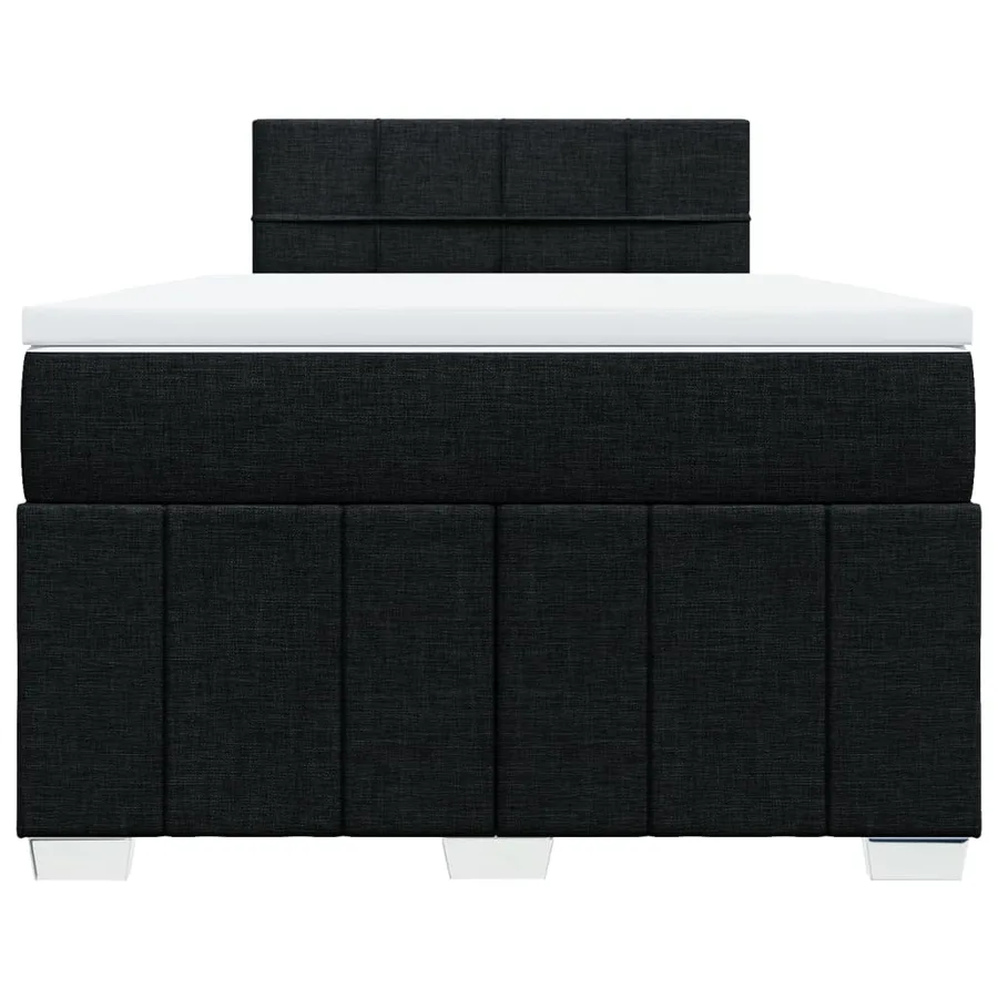 Sommier à lattes de lit avec matelas noir 120x190 cm tissu - 6