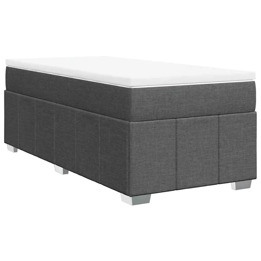 Sommier à lattes de lit avec matelas Gris foncé 100x200cm Tissu - 2