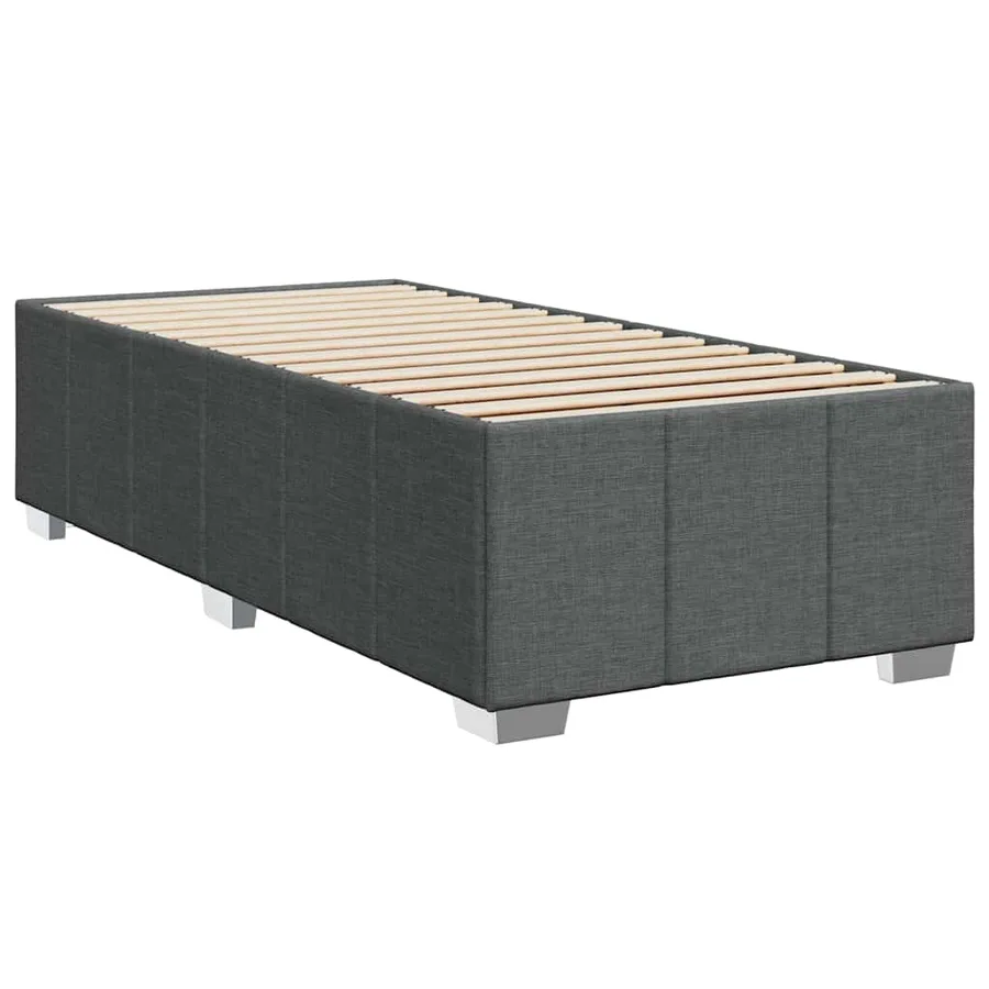 Sommier à lattes de lit avec matelas Gris foncé 100x200cm Tissu - 5
