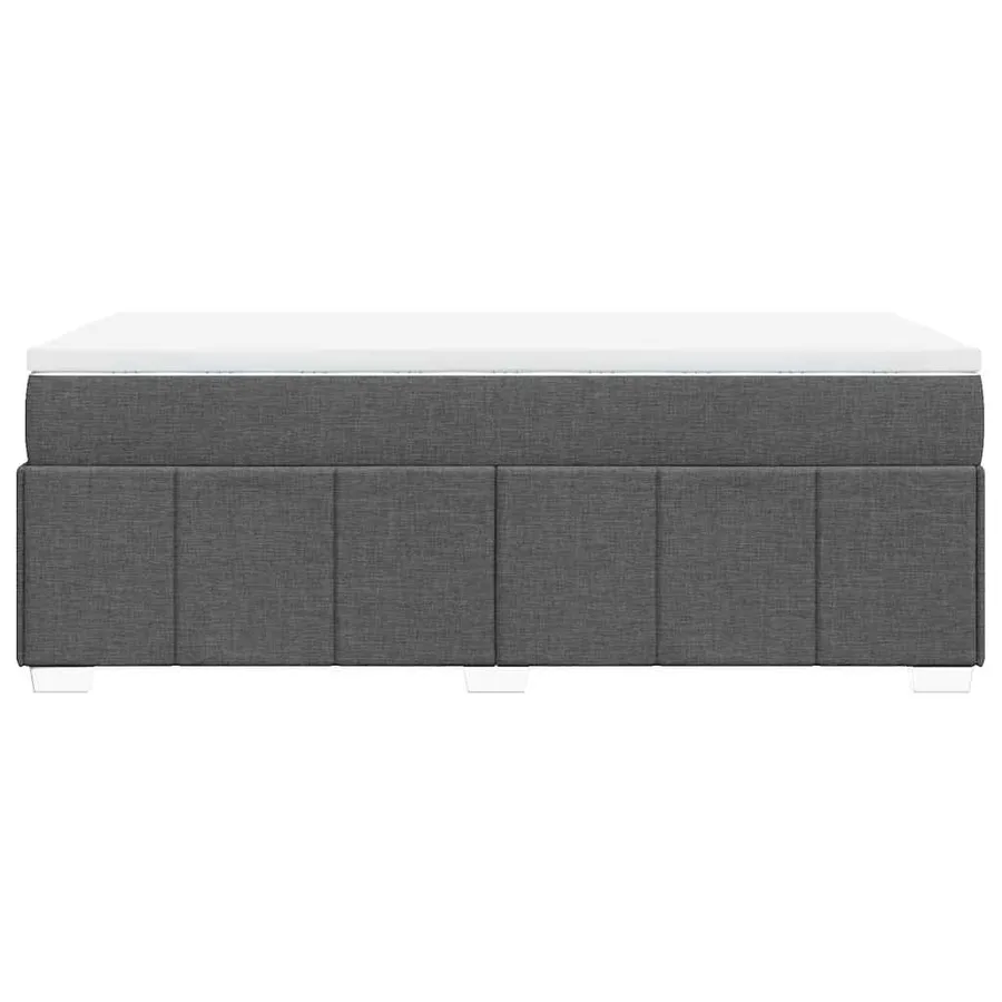 Sommier à lattes de lit avec matelas Gris foncé 100x200cm Tissu - 8
