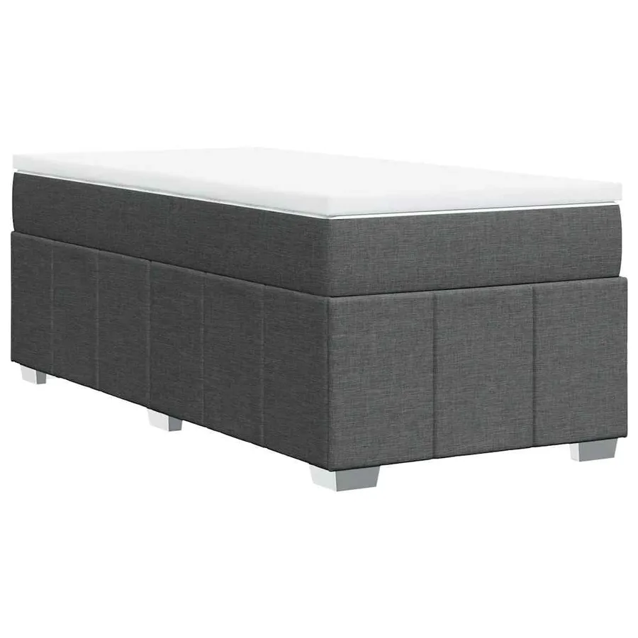 Sommier à lattes de lit avec matelas Gris foncé 100x200cm Tissu - 9