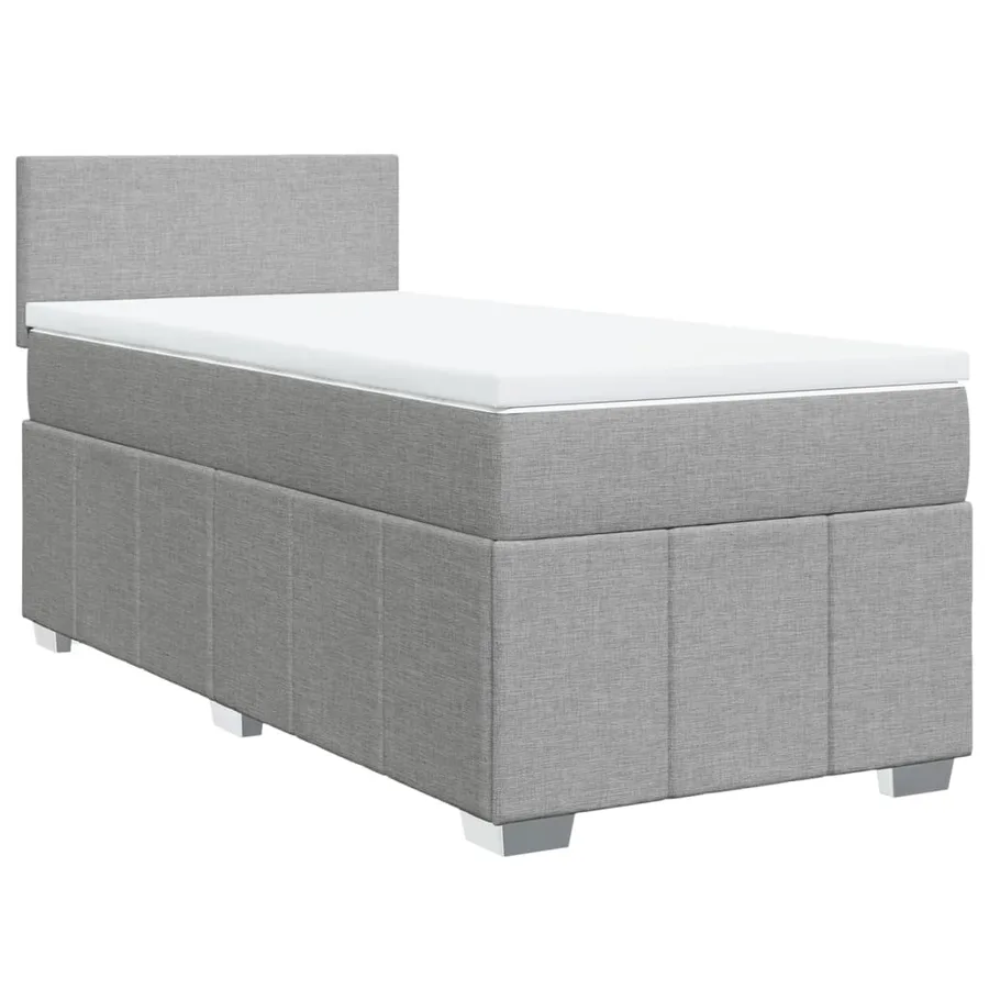 Sommier à lattes de lit avec matelas Gris clair 100x200cm Tissu - 3