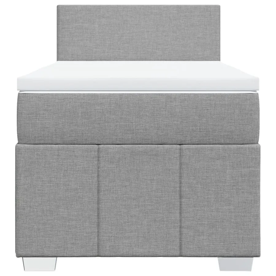Sommier à lattes de lit avec matelas Gris clair 100x200cm Tissu - 6