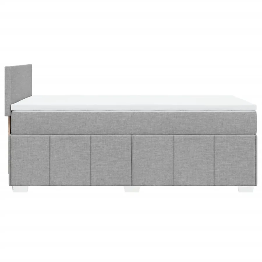 Sommier à lattes de lit avec matelas Gris clair 100x200cm Tissu - 7