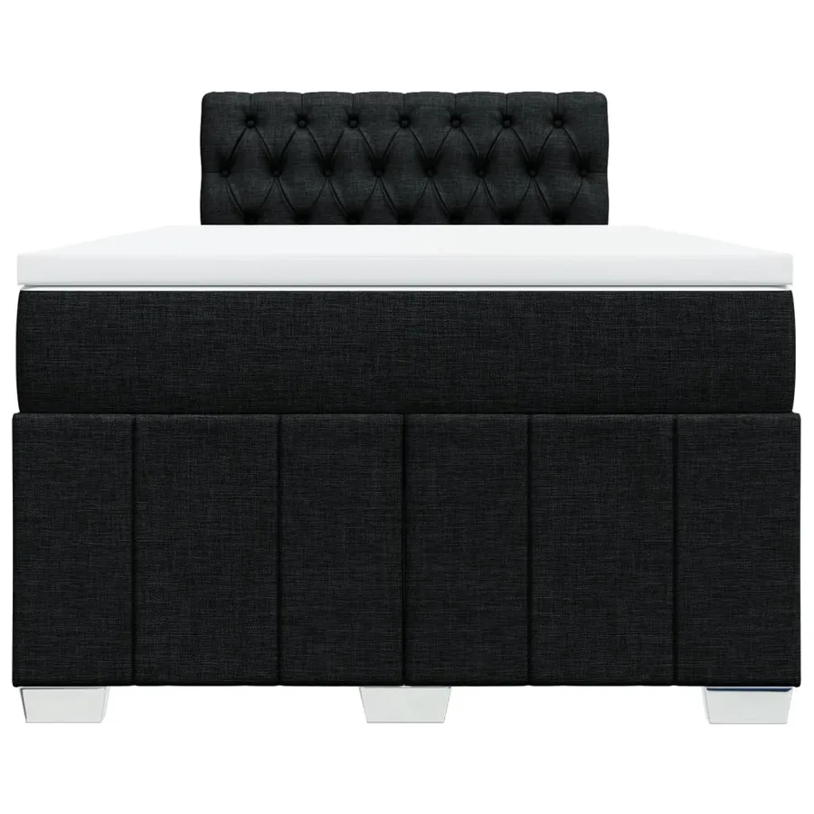Sommier à lattes de lit avec matelas noir 120x190 cm tissu - 6