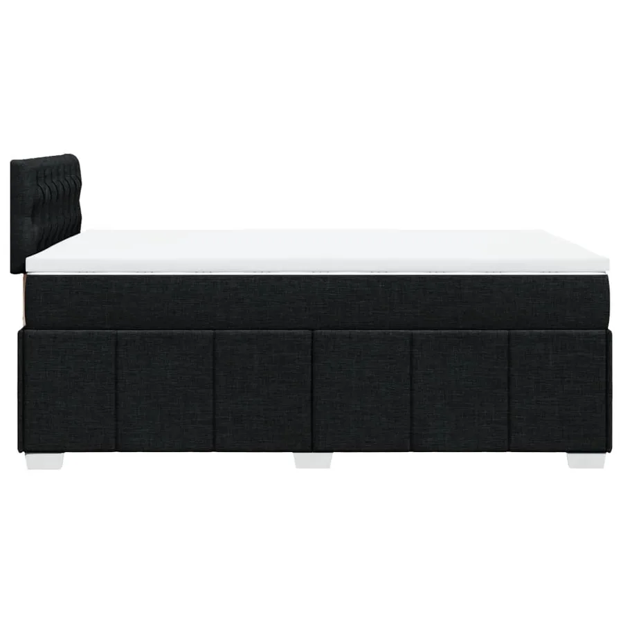 Sommier à lattes de lit avec matelas noir 120x190 cm tissu - 7