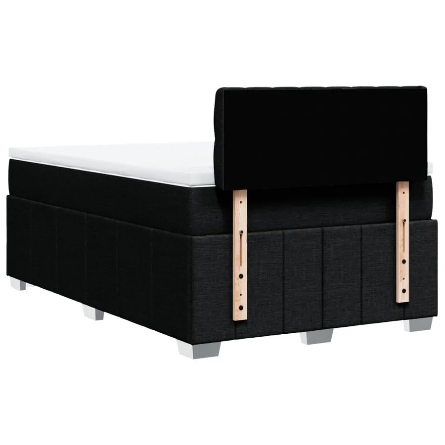 Sommier à lattes de lit avec matelas noir 120x190 cm tissu - 8