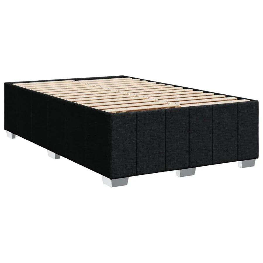 Sommier à lattes de lit avec matelas noir 120x190 cm tissu - 9
