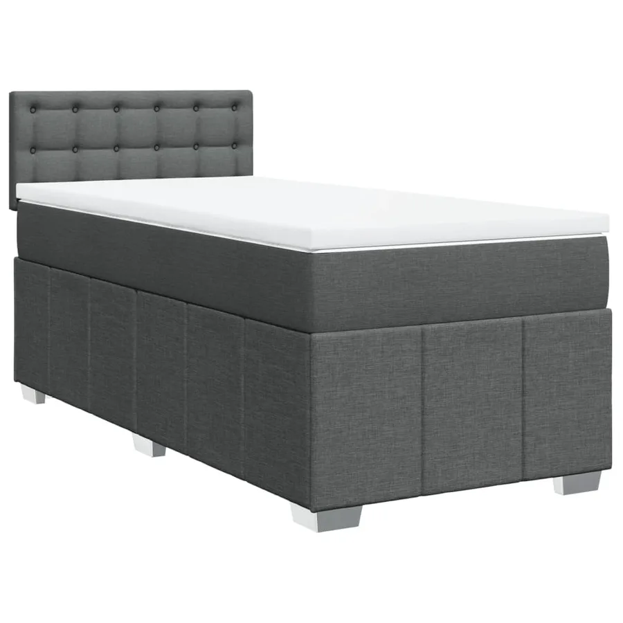 Sommier à lattes de lit avec matelas Gris foncé 100x200cm Tissu - 2