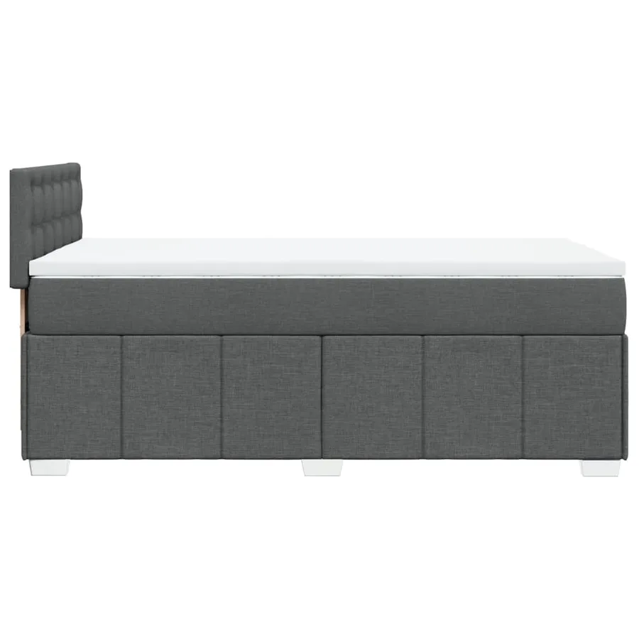 Sommier à lattes de lit avec matelas Gris foncé 100x200cm Tissu - 5