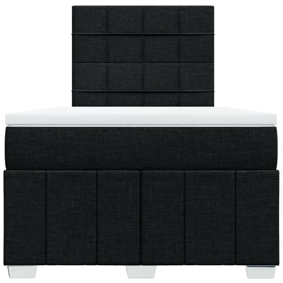 Sommier à lattes de lit avec matelas noir 120x190 cm tissu - 4