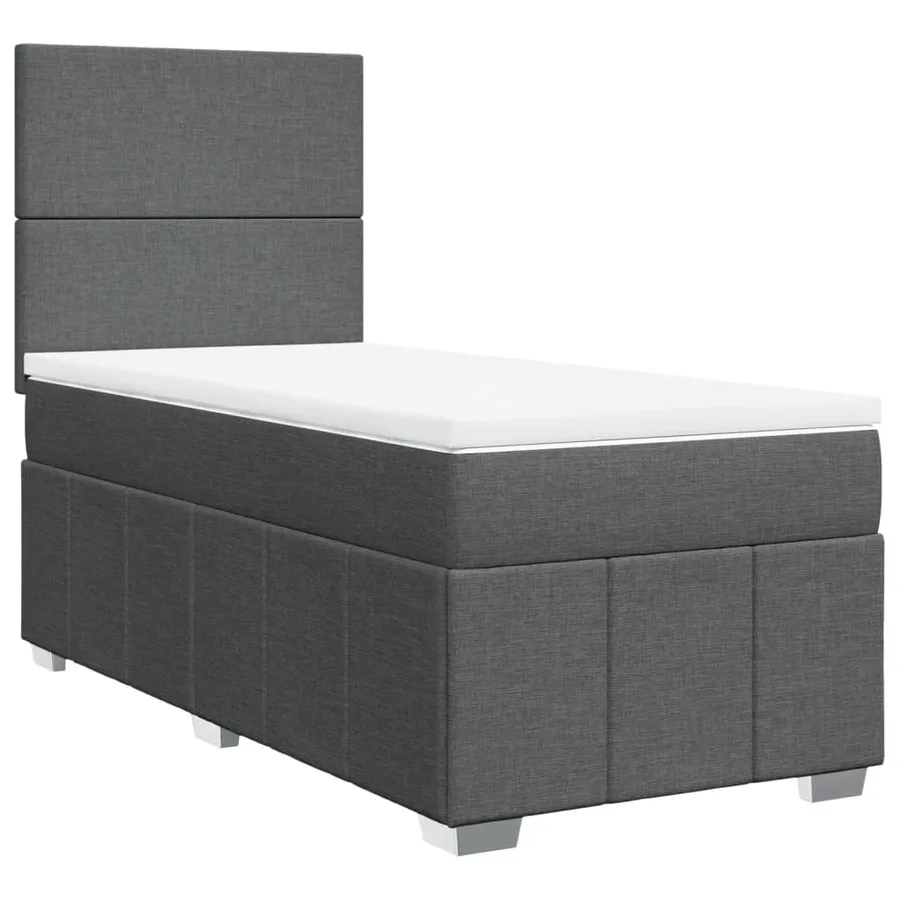 Sommier à lattes de lit avec matelas Gris foncé 100x200cm Tissu - 2