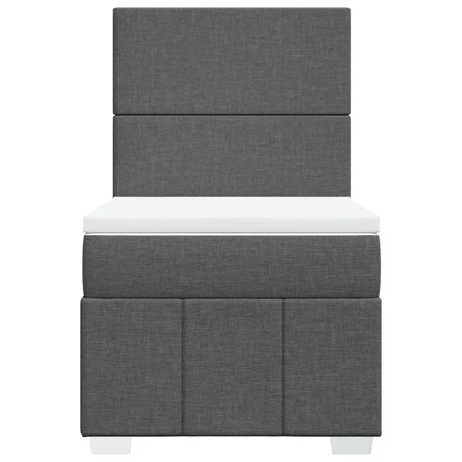 Sommier à lattes de lit avec matelas Gris foncé 100x200cm Tissu - 4
