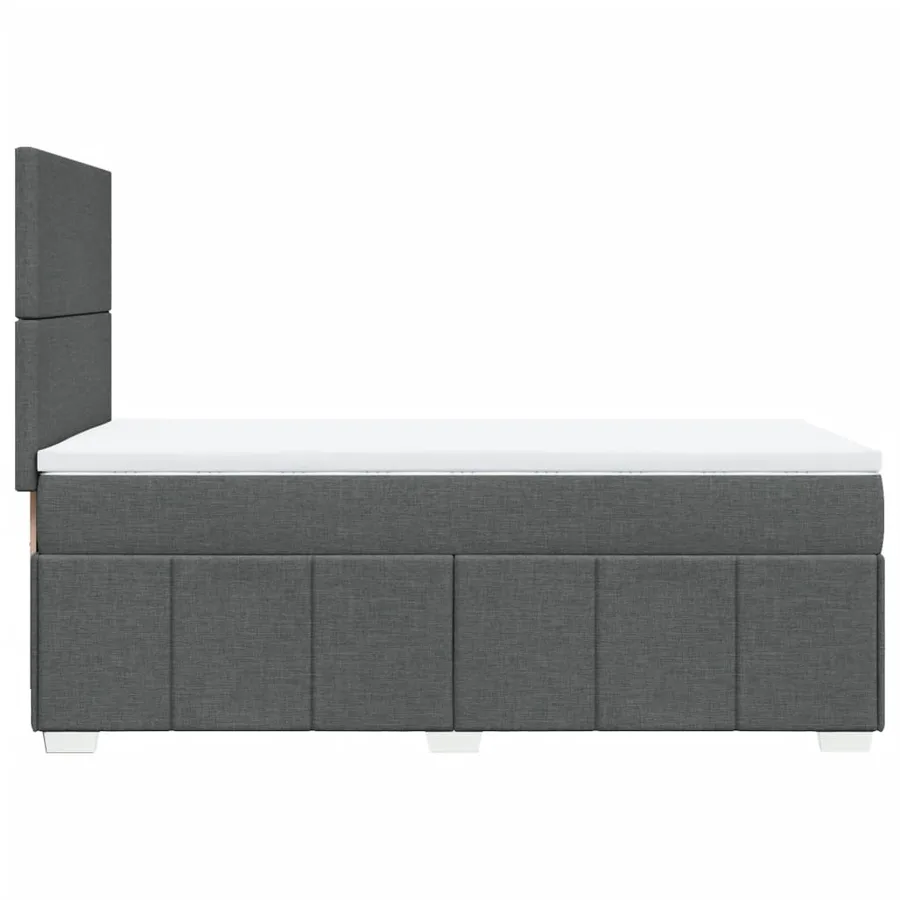 Sommier à lattes de lit avec matelas Gris foncé 100x200cm Tissu - 5