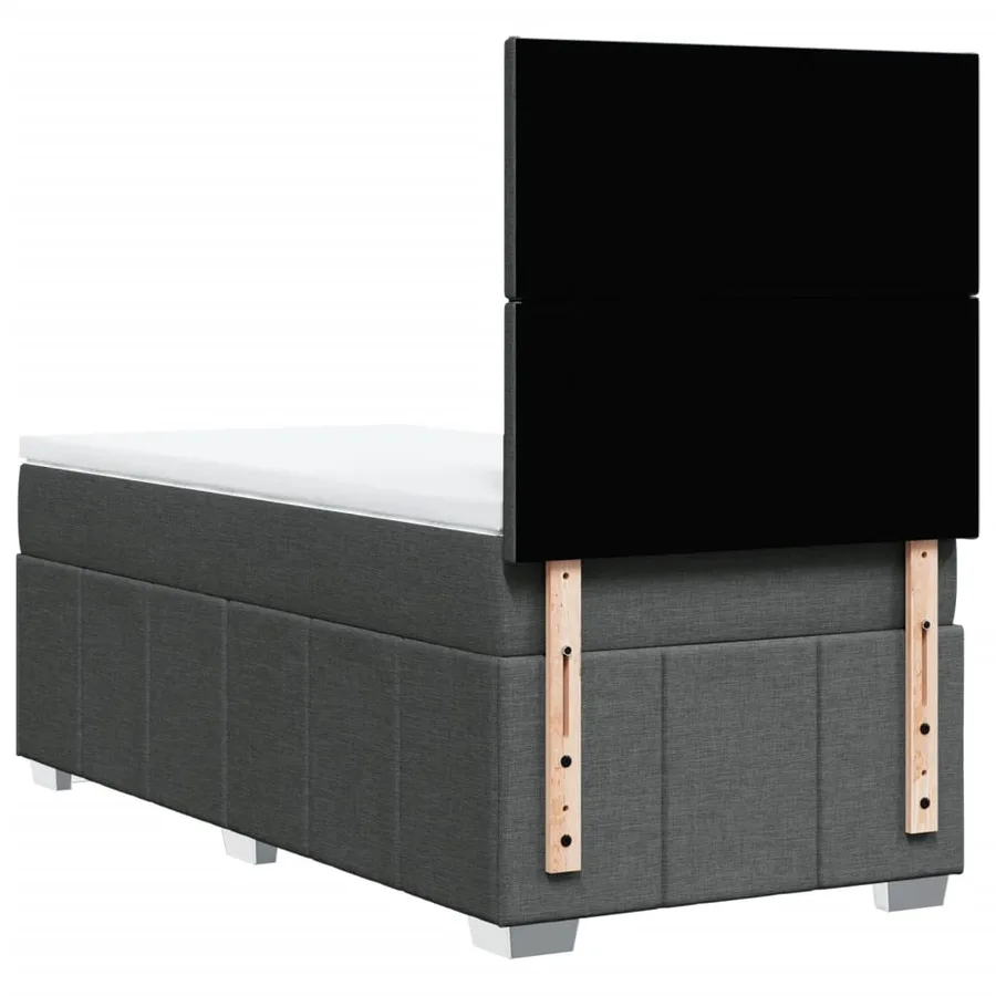Sommier à lattes de lit avec matelas Gris foncé 100x200cm Tissu - 6