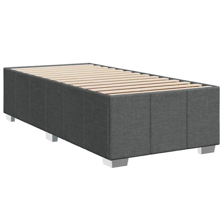 Sommier à lattes de lit avec matelas Gris foncé 100x200cm Tissu - 8