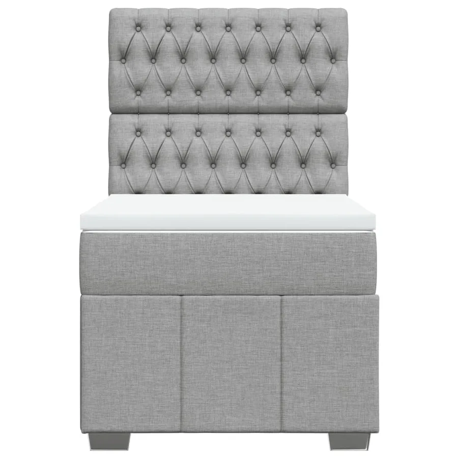 Sommier à lattes de lit avec matelas Gris clair 100x200cm Tissu - 6