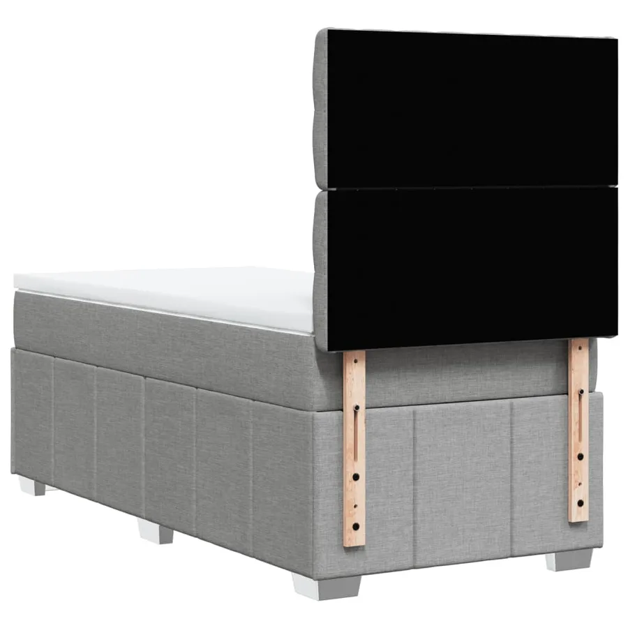 Sommier à lattes de lit avec matelas Gris clair 100x200cm Tissu - 8