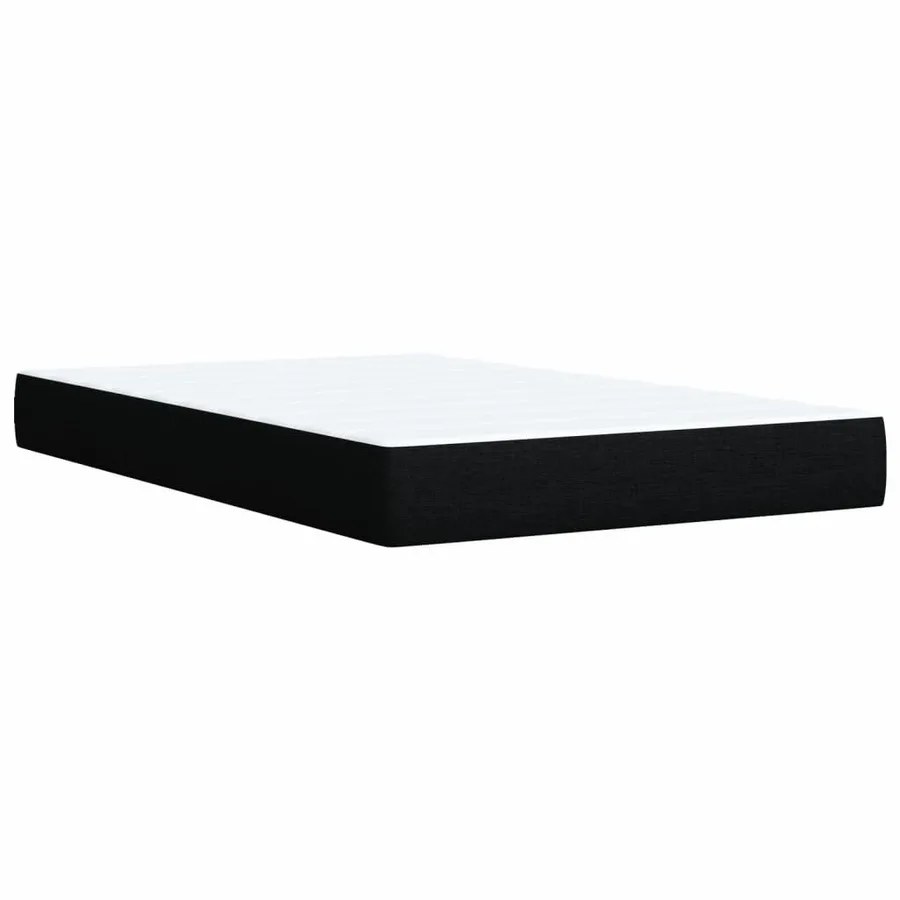 Sommier à lattes de lit avec matelas noir 120x190 cm tissu - 10