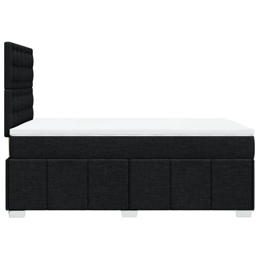 Sommier à lattes de lit avec matelas noir 120x190 cm tissu - 5