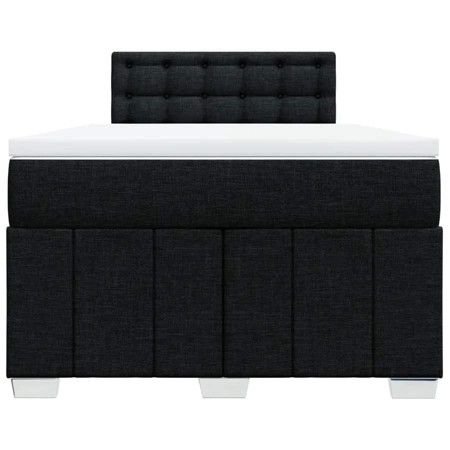 Sommier à lattes de lit avec matelas noir 120x190 cm tissu - 6