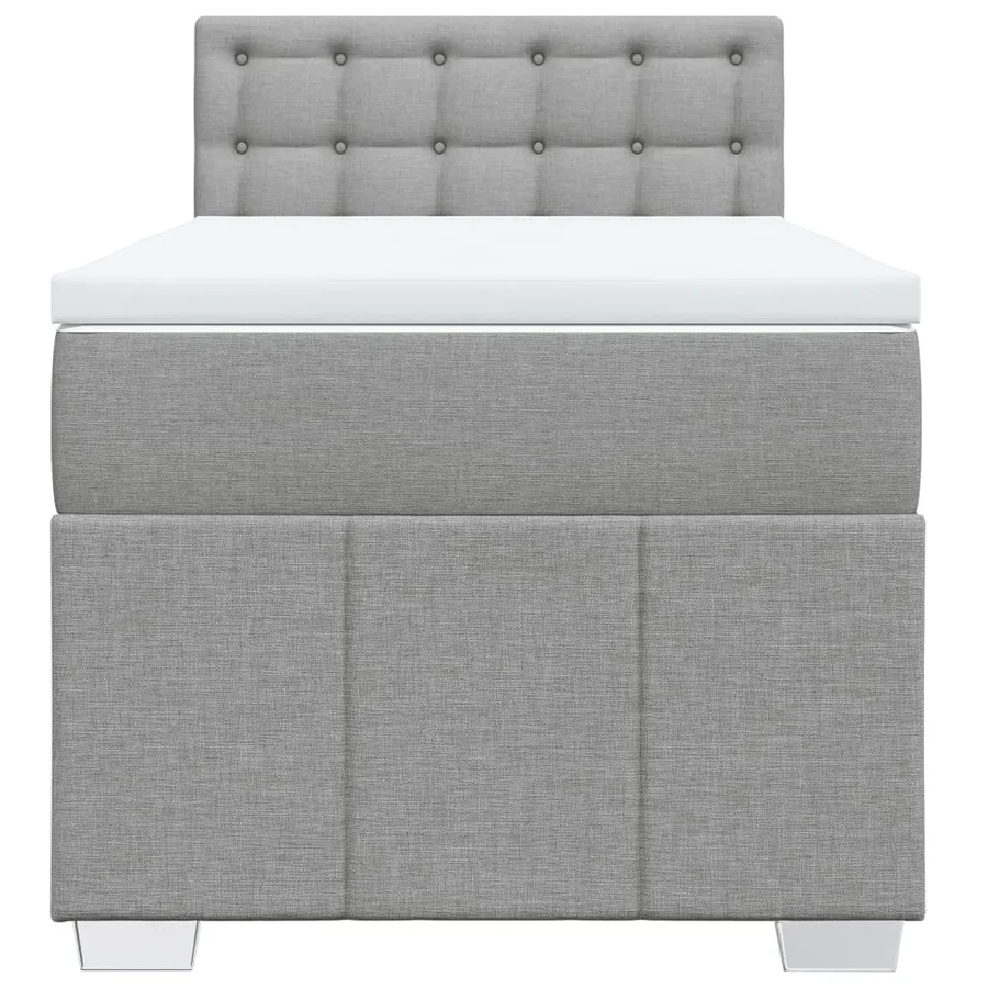 Sommier à lattes de lit avec matelas Gris clair 100x200cm Tissu - 6