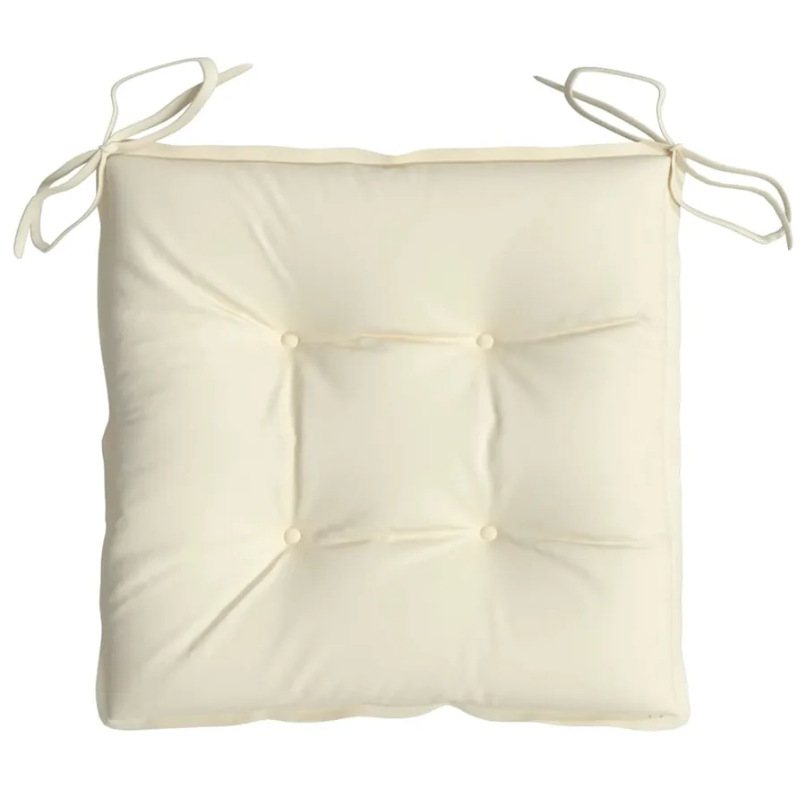 Coussins de chaise lot de 2 blanc crème 50x50x7 cm tissu oxford - 6