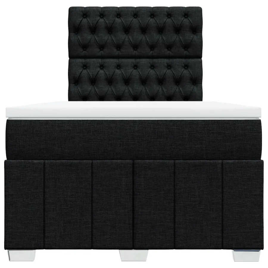 Sommier à lattes de lit avec matelas noir 120x190 cm tissu - 4