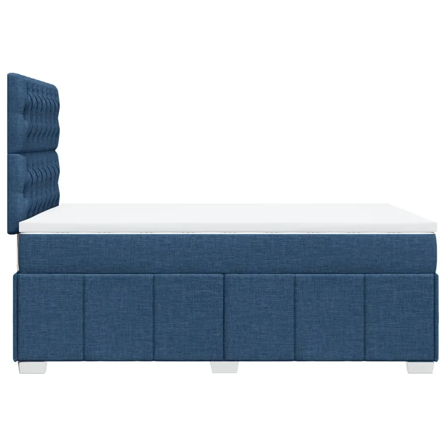 Sommier à lattes de lit avec matelas bleu 120x190 cm tissu - 7