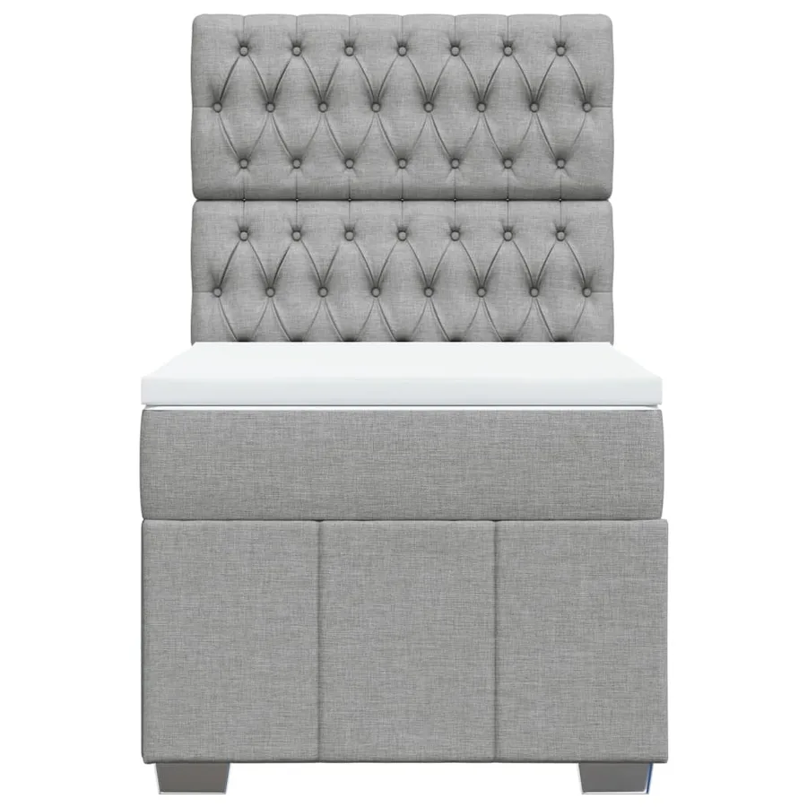 Sommier à lattes de lit avec matelas Gris clair 100x200cm Tissu - 4