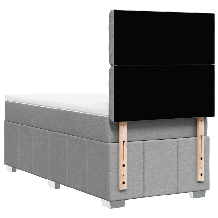 Sommier à lattes de lit avec matelas Gris clair 100x200cm Tissu - 6