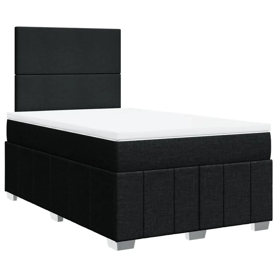 Sommier à lattes de lit avec matelas noir 120x190 cm tissu - 2