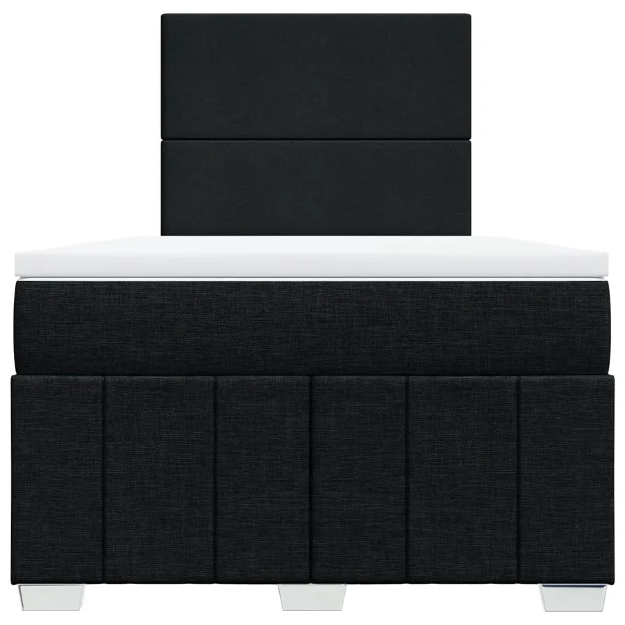 Sommier à lattes de lit avec matelas noir 120x190 cm tissu - 4