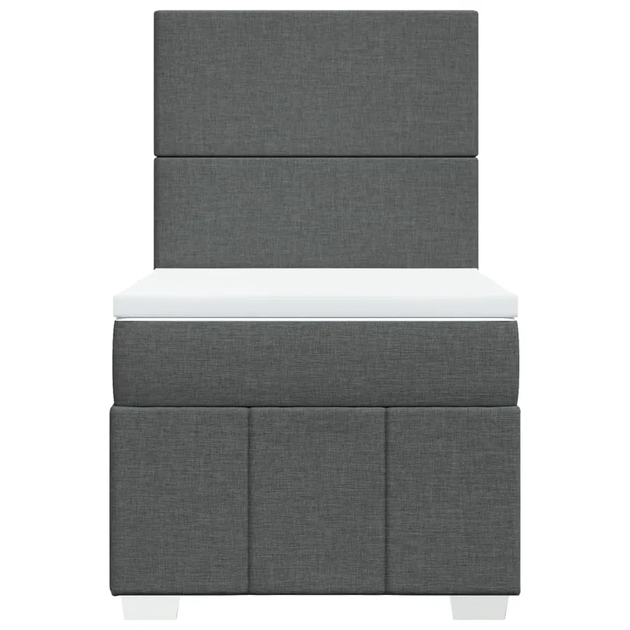 Sommier à lattes de lit avec matelas Gris foncé 100x200cm Tissu - 6
