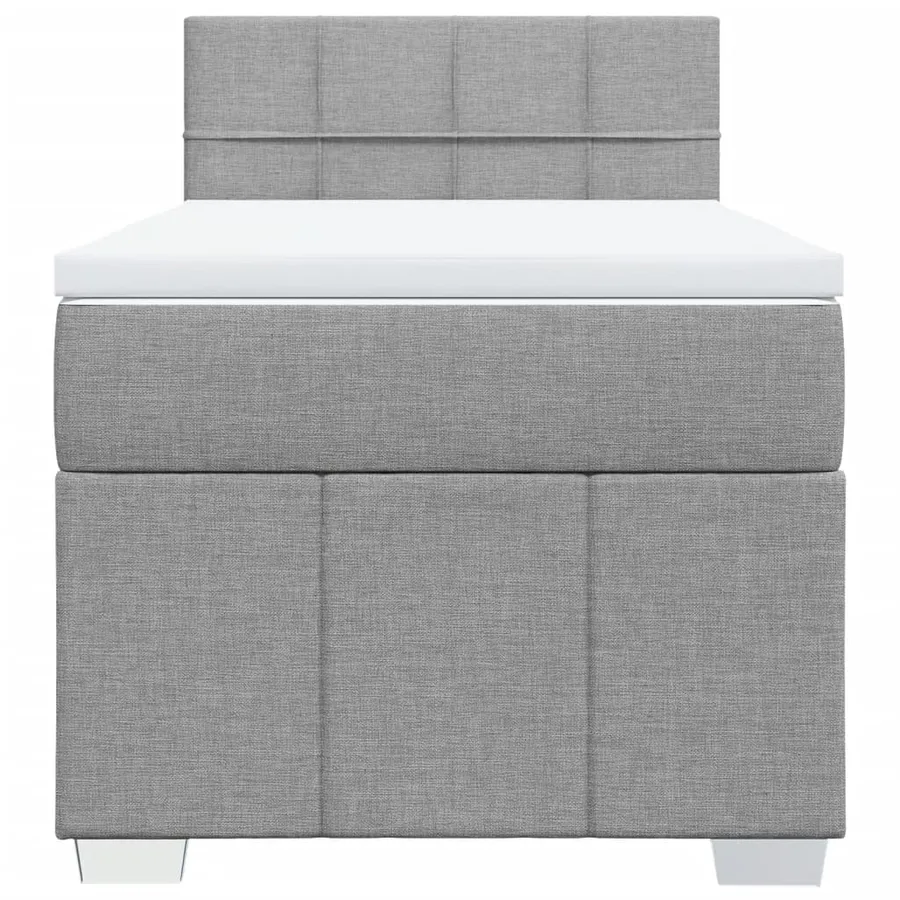 Sommier à lattes de lit avec matelas Gris clair 100x200cm Tissu - 6
