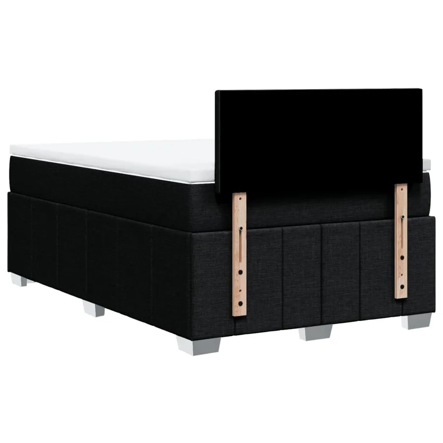 Sommier à lattes de lit avec matelas noir 120x190 cm tissu - 8