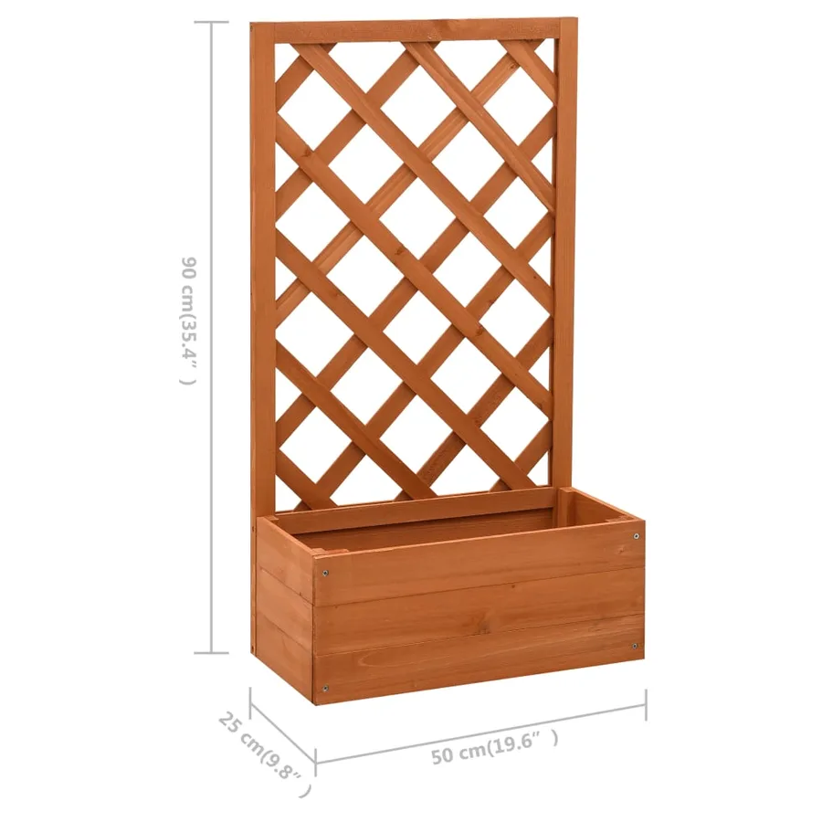 Garden trellis planter Orange 50x25x90cm Fir wood - 6