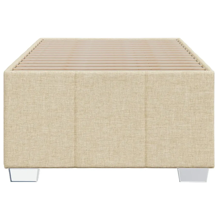 Cadre de lit sans matelas crème 90x190 cm tissu - 4