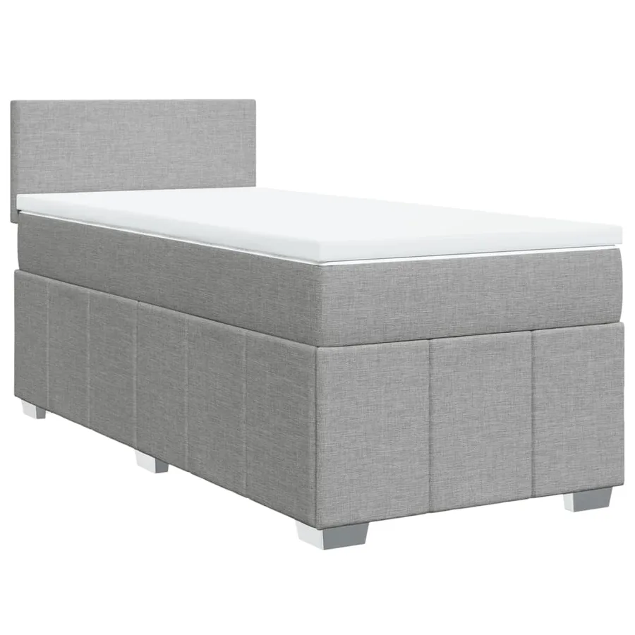 Sommier à lattes de lit et matelas Gris clair 90x190 cm Tissu - 2