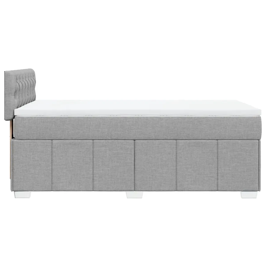 Sommier à lattes de lit et matelas Gris clair 90x190 cm Tissu - 7