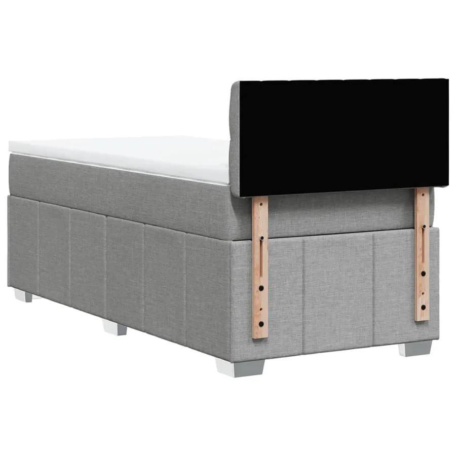 Sommier à lattes de lit et matelas Gris clair 90x190 cm Tissu - 8