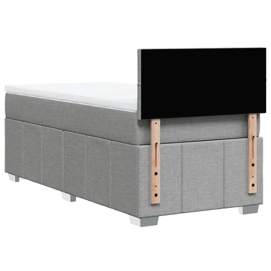 Sommier à lattes de lit et matelas Gris clair 90x190 cm Tissu - 6